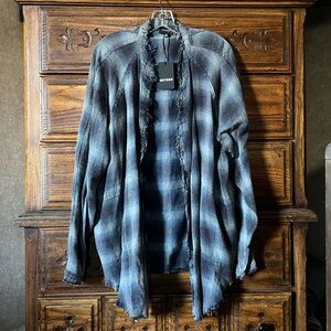 HEYSON Distressed Blue Plaid Jacket